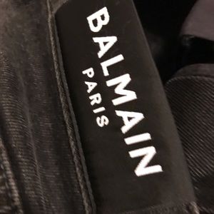 Black ribbed balmain jeans